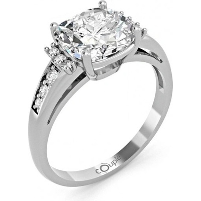 Couple zásnubní prsten Nona, bílé zlato se zirkony 6660302 0 1