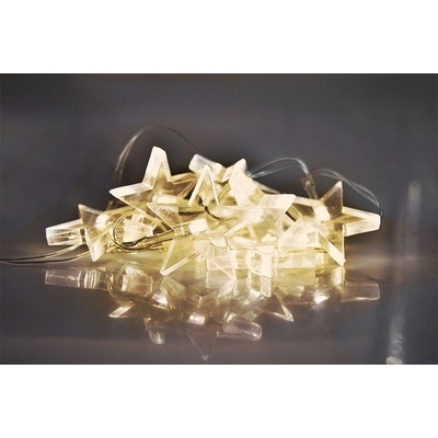 Solight LED vianočná reťaz hviezdy 1,5m 10x LED 2x AA žluté svetlo 1V52-WW