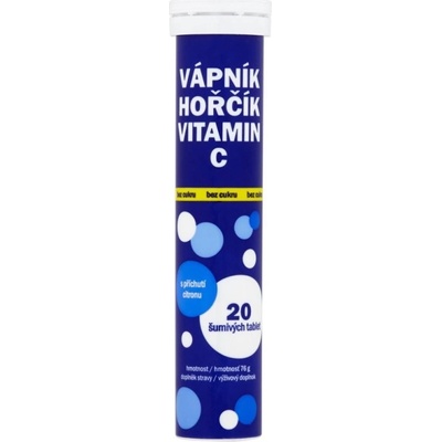 MaxiVita šumivé tabletky vápník. hořčík a Vitamín C 76 g