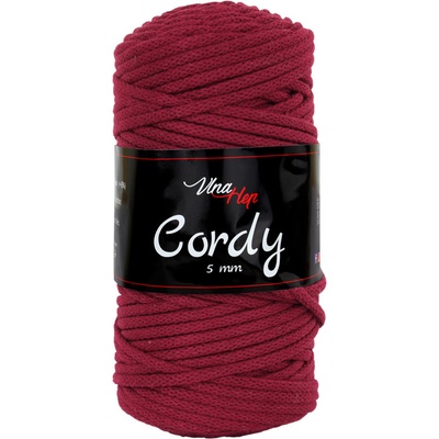 Vlna-hep Cordy 5mm - šňůra - bavlna Cordy 5mm: 8023 Tmavě červená