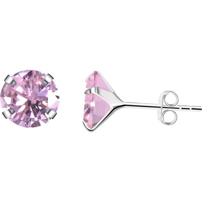 Majya stříbrné náušnice PINK 10509