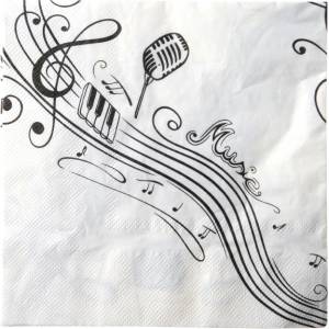 Santex Салфетки - Музикални, бели