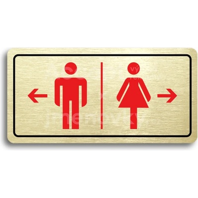 ACCEPT Piktogram WC MUŽI VLEVO, WC ŽENY VPRAVO - zlatá tabulka - barevný tisk
