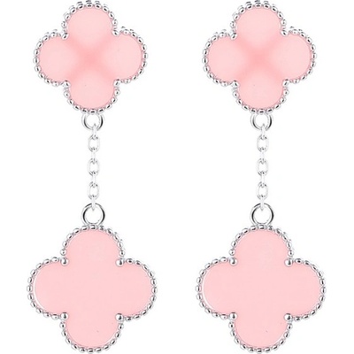 Majya Stříbrné náušnice LUCKY LIZ pink 11848