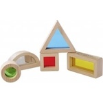 Eichhorn Дървени Montessori блокчета с цветни прозорци Eichhorn 100006001, 5 части