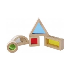 Eichhorn Дървени Montessori блокчета с цветни прозорци Eichhorn 100006001, 5 части
