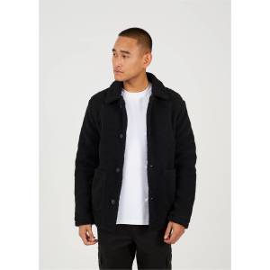 Brave Soul Яке Brave Soul Mens Black Borg Jacket with Buttons - Black Borg