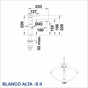 BLANCO Смесител за кухня blanco, alta -s ii (alta -s ii)