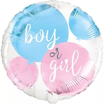 Unique Balónik fóliový Gender reveal Chlapec alebo Dievča 45 cm
