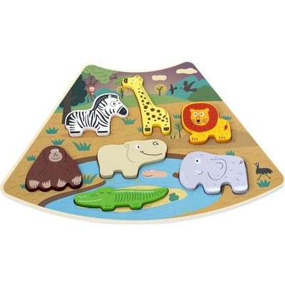2Kids Toys Drevené puzzle Safari Interconnectible