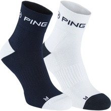 Ping Men's Quarter Sock 2 Pair Pack One Size Panske Navy White