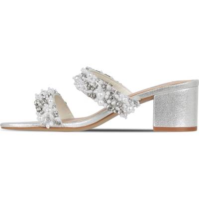 Biba Сандали Biba 2 Strap Block Heel Sandal - Silver