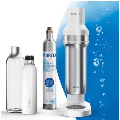 BRITA SodaTRIO машина за газирана вода с 2 бутилки и CO2 бутилка, бяла (SATURATOR SODATRIO BIA?Y)