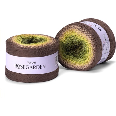Yarn Art Rosegarden 322 khaki, zelená, žlutá, béžová, hnědá