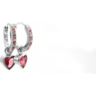 Steel Jewelry náušnice RŮŽOVÉ SRDCE Chirurgická ocel NS231228