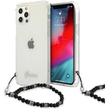 GUESS Калъф за телефон Guess GUHCP12LKPSBK Black Pearl за Apple iPhone 12 Pro Max, прозрачен (GUE001319)