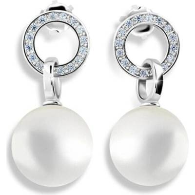 Cutie Jewellery Pôvabné perlové náušnice z bieleho zlata so zirkónmi Z6411-3123-10-X-2