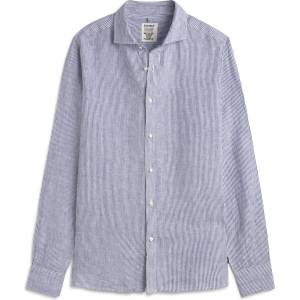 Ecoalf Мъжка риза с копчета Ecoalf Alfredo Linen Stripes Shirt - White Navy Stripes - размер XL (033-2998-0214)