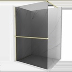 Mexen Kioto+ душ завеса с рафт Walk-in 140 x 200 cm, графит, злато матирано - 800-140-121-55-40 (800-140-121-55-40)
