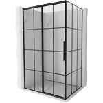 Mexen Rox плъзгаща се лява душ кабина 140 x 90 см, черна решетка, черна - 8C2-140-090-70-77-L (8C2-140-090-70-77-L)