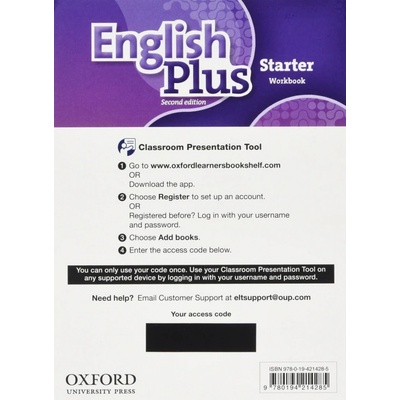 English Plus Second Edition Starter Classroom Presentation Tool eWorkbook Pack Access Code Card