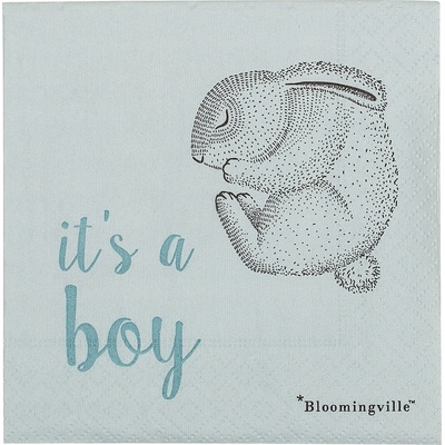 Bloomingville Хартиени салфетки Bloomingville Mini It's A Boy със заек 20 бр (31000702)