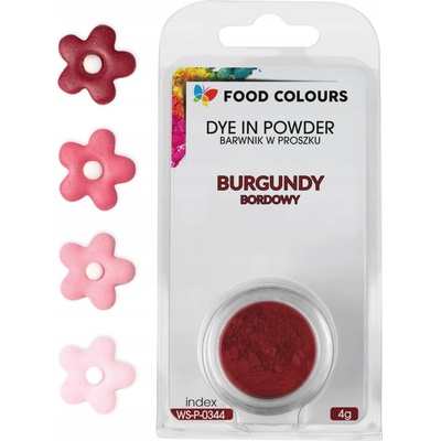 Food Colours POTRAVINÁŘSKÉ BARVIVO v prášku JEDLÉ Silný VÍNOVÝ 4 g