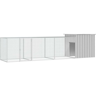 vidaXL Klec pro kuřata šedá 400 × 91 × 100 cm pozinkovaná ocel 9799.3106461