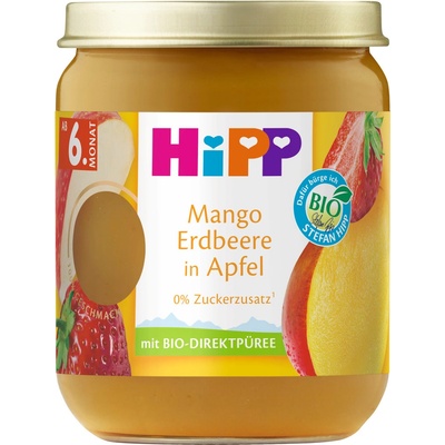 HiPP BIO Superovoce jablko mango a jahody ovocný příkrm 160 g