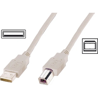 Digitus AK-300105-010-E Připojovací, USB 2.0, typ A - B M / M, 1m, šedý