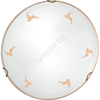 Kolarz 731.11. 4.150 - Стенно осветително тяло NONNA 1xE27/60W/230V, диаметър 30 см, с еленски мотив, розово злато (KL0455)