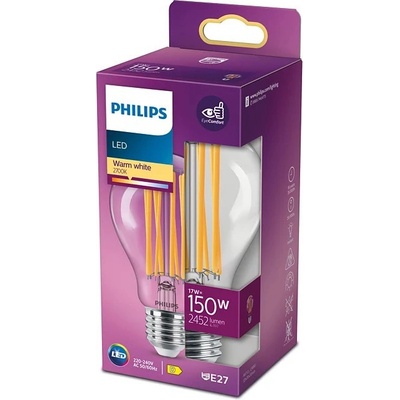 Philips LED žiarovka E27 A67 17W = 150W 2452lm 2700K Warm Filament