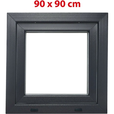 OKNA HNED Plastové okno (90 × 90 cm) otevíravě-sklopné pravé antracit/bílá pro vedlejší prostory Aplast 60