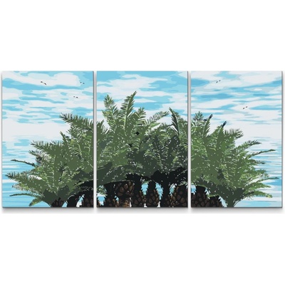 Painting Queens Painting Queens Palmy Karibik sada 3 ks 60 x 80 cm bez rámu PBNSET/03CARIBBEANPALMS/60 x 80_60 x 80_60 x 80/WO