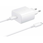 Samsung Комплект EP-TA845EWE захранване за ел. мрежа с USB-C изход и EP-DW767JWE USB-C кабел (бял) - Samsung Power Delivery 3.0 45W Wall Charger Set (bulk)