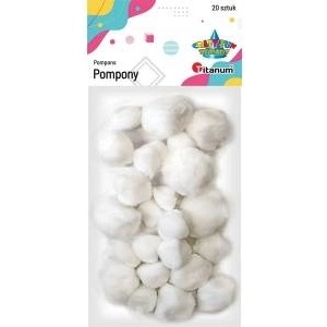 TITANUM Acrylic pompons white 20pcs