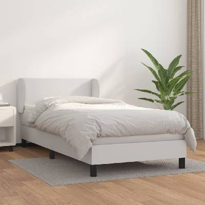 vidaXL 3127161 Boxspring postel s matrací umělá kůže / barva Bílá