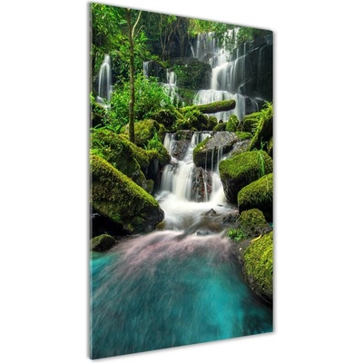 Vertikálny foto obraz fotografie na skle Vodopád v džungli 50x100 cm