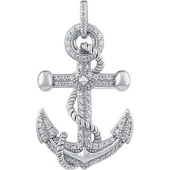 SILVEGO Strieborný prívesok Sailor v tvare kotvy s Brilliance Zirconia MW01995P