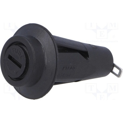 Stelvio Kontek PTF/40 Zásuvka; 5x20mm; 10A; 250VAC; na panel; černá; UL94V-0; termoplast