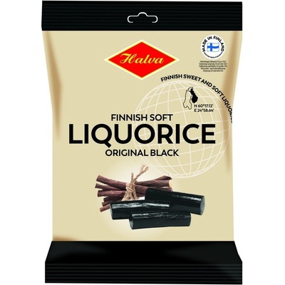 Halva Finsko Lékořicové bonbóny originál SOFT jemně sladké 200 g