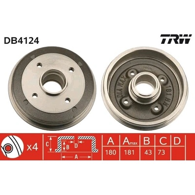 Brzdový bubon TRW DB4124
