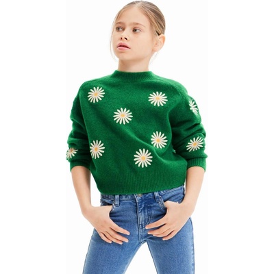 Desigual Детски пуловер с вълна Desigual в зелено (23WGJF01)