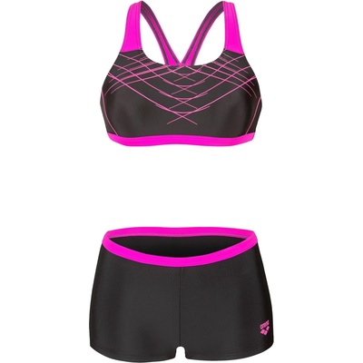 arena Дамски комплект бикини Arena Women's Proposal Swimsuit Two Pieces Bikini - Black / Very Fuchsia - размер 34 (EU) (150-5860-0111)