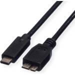 Roline Кабел Roline 11.02. 9006, от USB Type C(м) към USB Micro B 3.0(м), 1m, черен (11.02.9006)