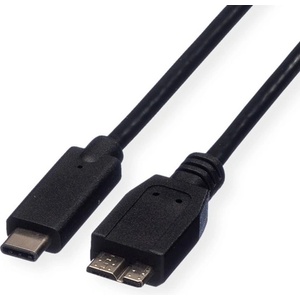 Roline Кабел Roline 11.02. 9006, от USB Type C(м) към USB Micro B 3.0(м), 1m, черен (11.02.9006)