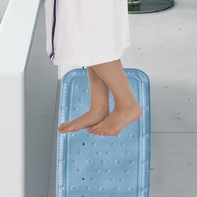 KELA Vaňová podložka KRETA PVC modrá 92 x 36 cm KL-22379