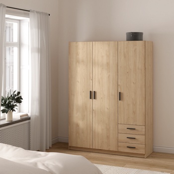 Гардероб трикрилен Sprint 3D3S Дъб Jackson Hickory