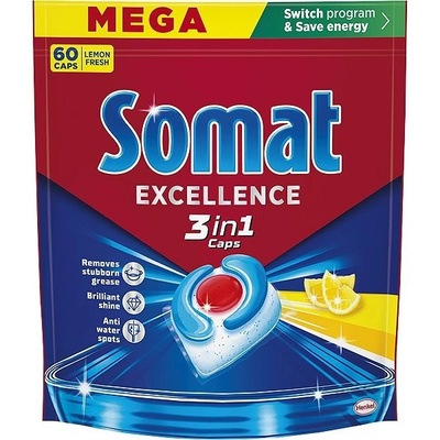 Somat Excellence 3v1 Lemon kapsle do myčky 60 ks