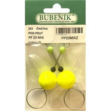 Bubeník číhátko pod prut 22mm 2ks barva žlutá